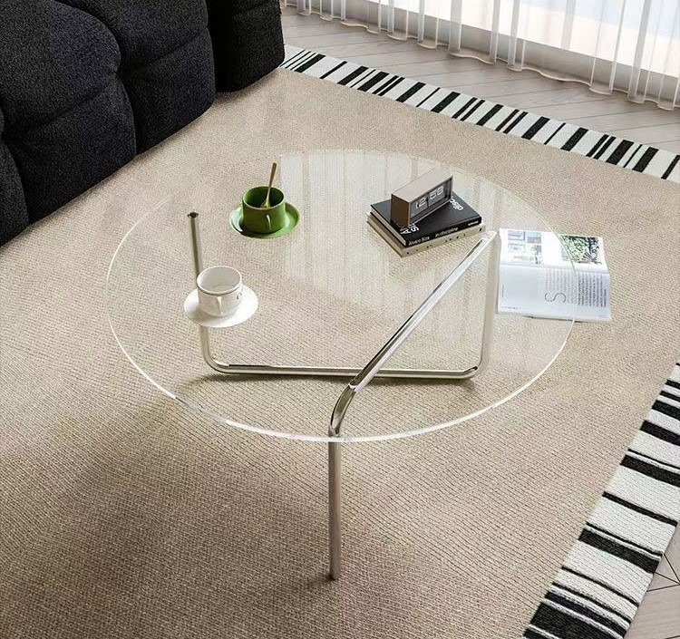 round modern glass coffee table