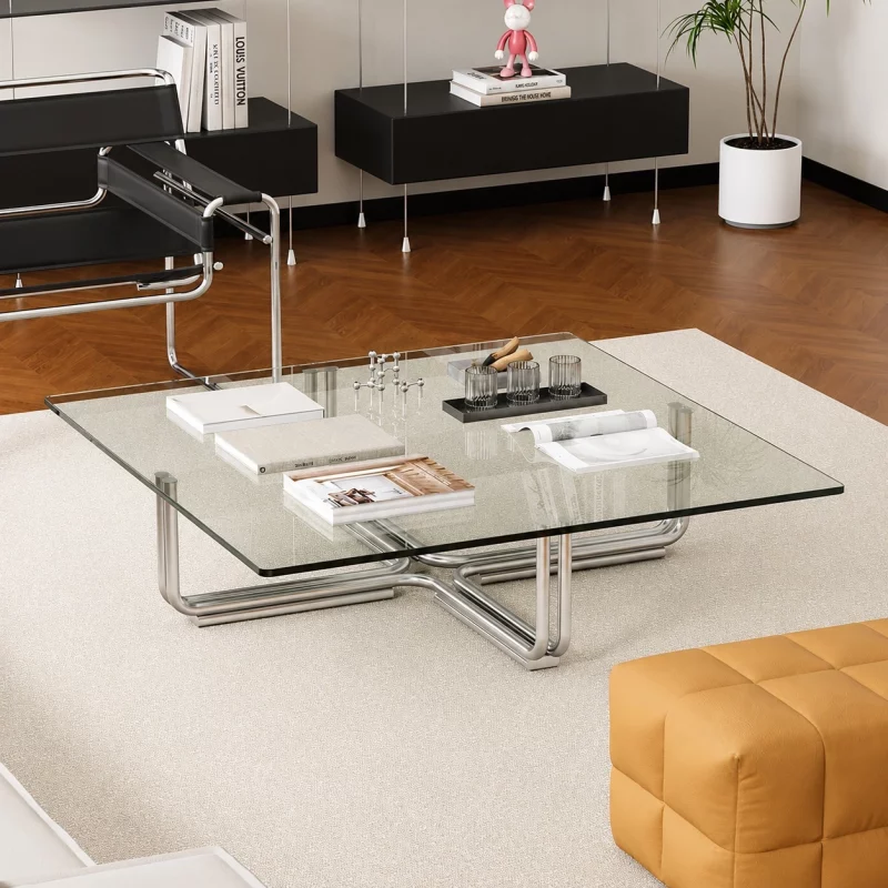 square glass coffee table